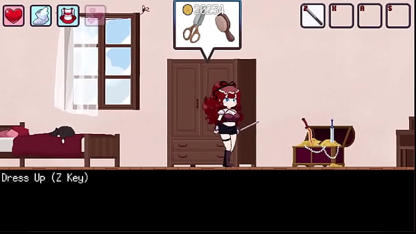 Hentai game. Cute brunette girl having fun having sex with different enemies.