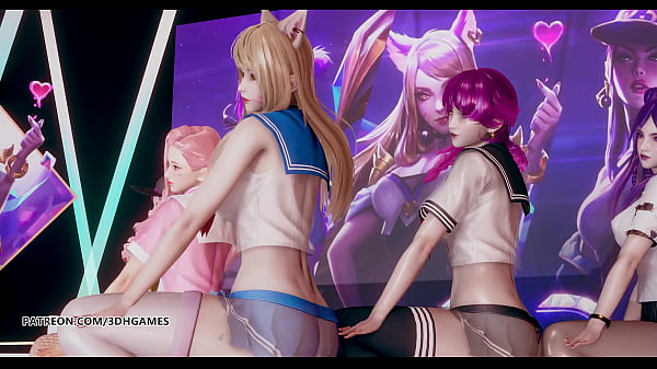 [MMD] Hello Venus -Wiggle Wiggle Hot Kpop Striptease Ahri Akali Kaisa Evelynn Seraphine KDA League of Legends