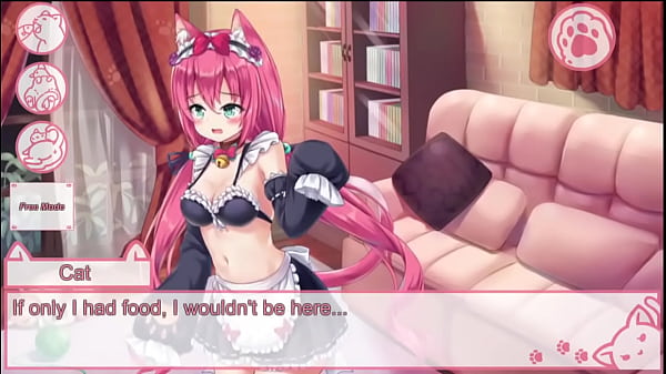 Cute neko girl lets you have sex with her and sucks your dick for food. Hentai game.