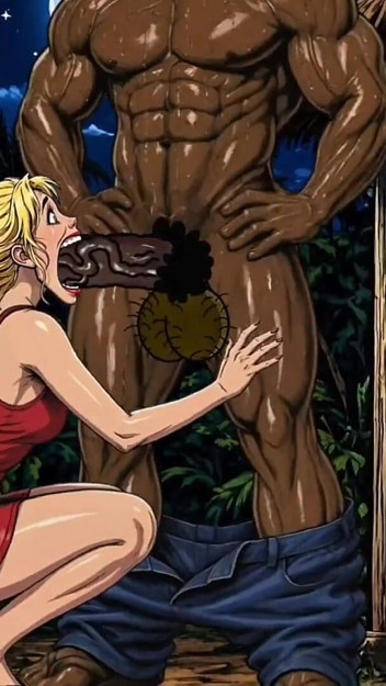 Jealous Wife Had Crazy Sex in the Jungle. Wife Publicly Sucks a Big Black Cock and Fucks