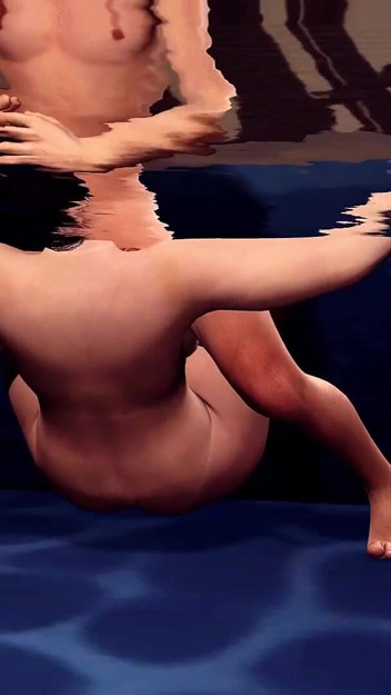 Stepson Using Esmeralda’s Throat in an Draining Pool